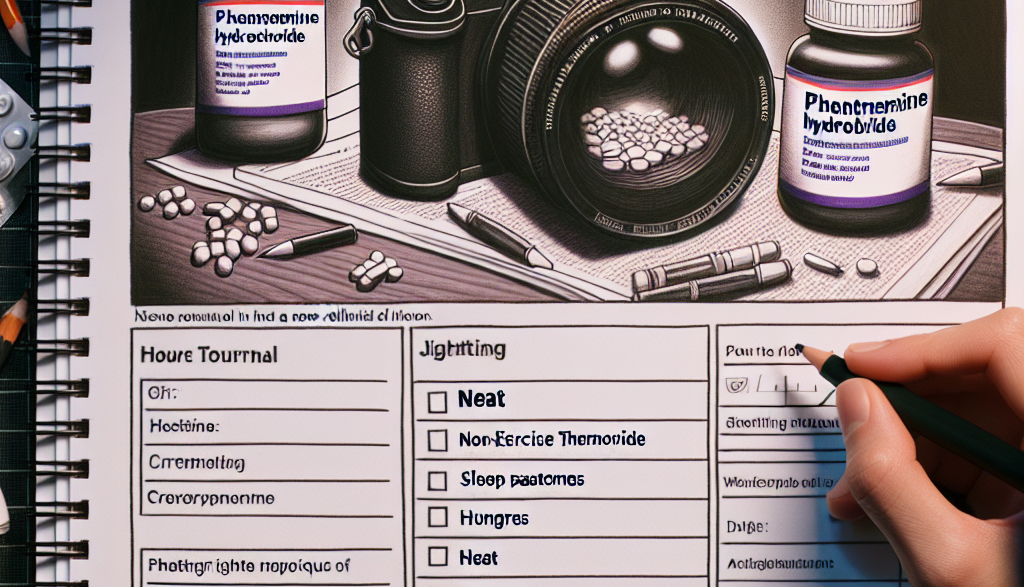Chlorhydrate de Phentermine : journal d’habitudes (NEAT, sommeil, faim, stress)