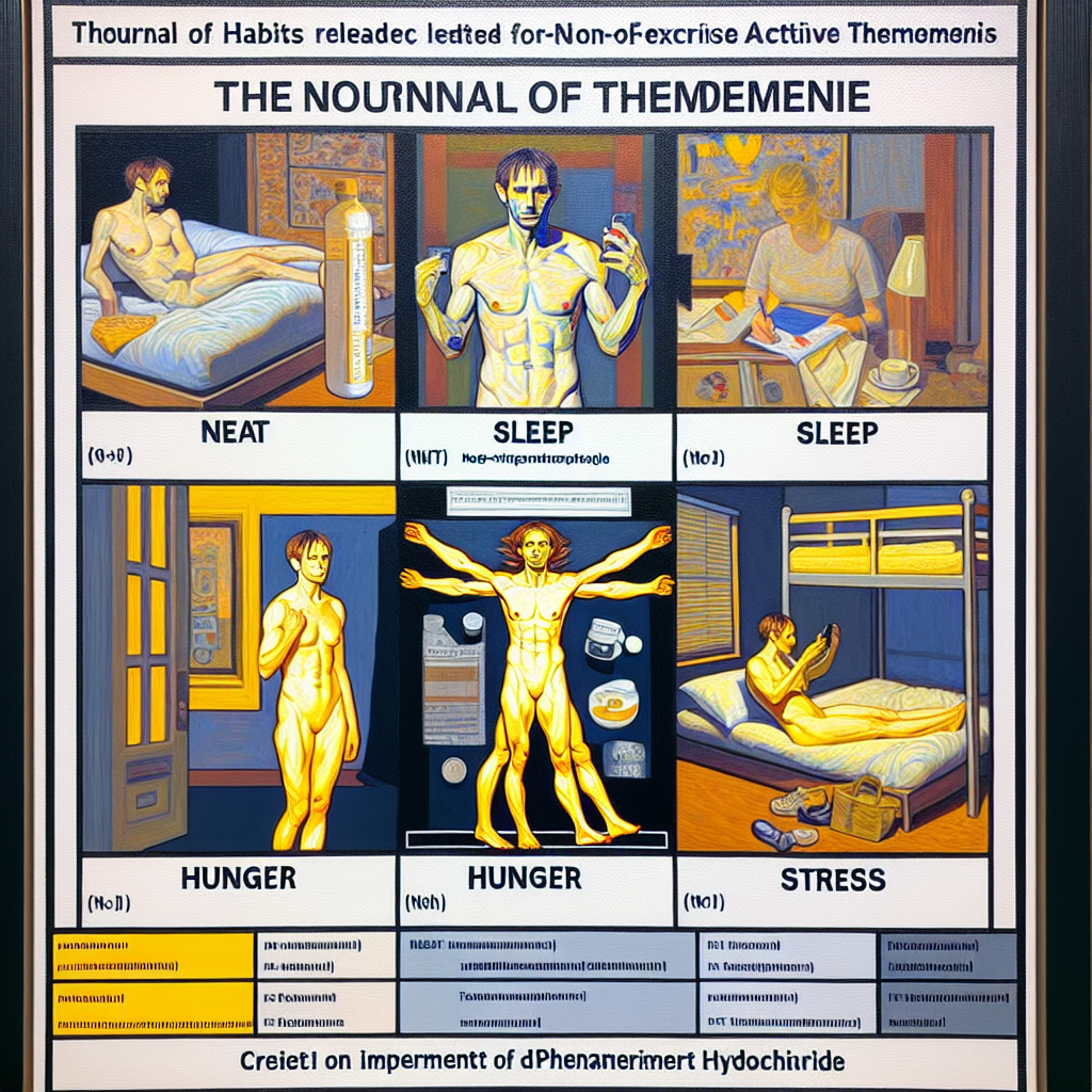 Chlorhydrate de Phentermine : journal d’habitudes (NEAT, sommeil, faim, stress)